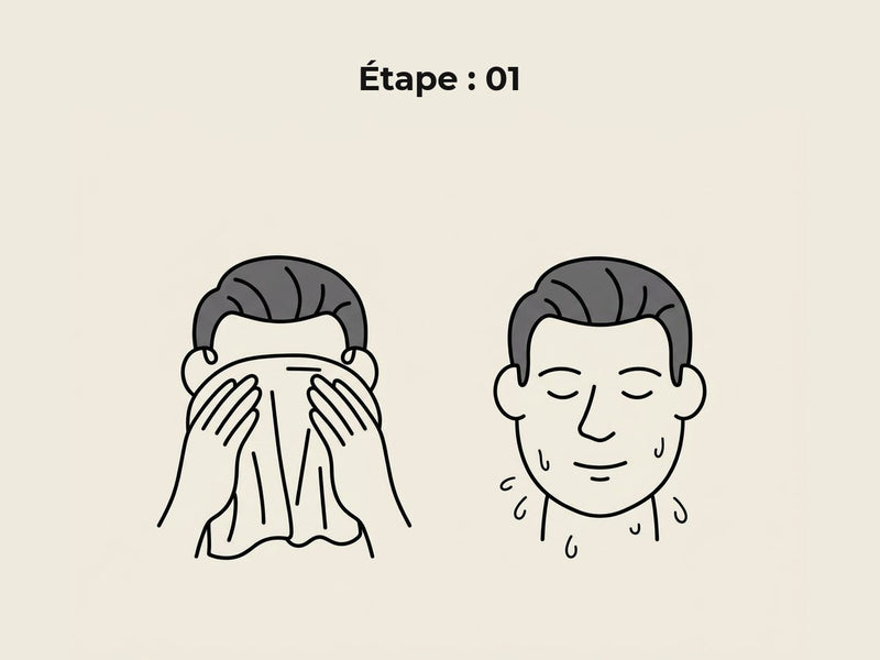 Étape 1 : se laver le visage et le sécher